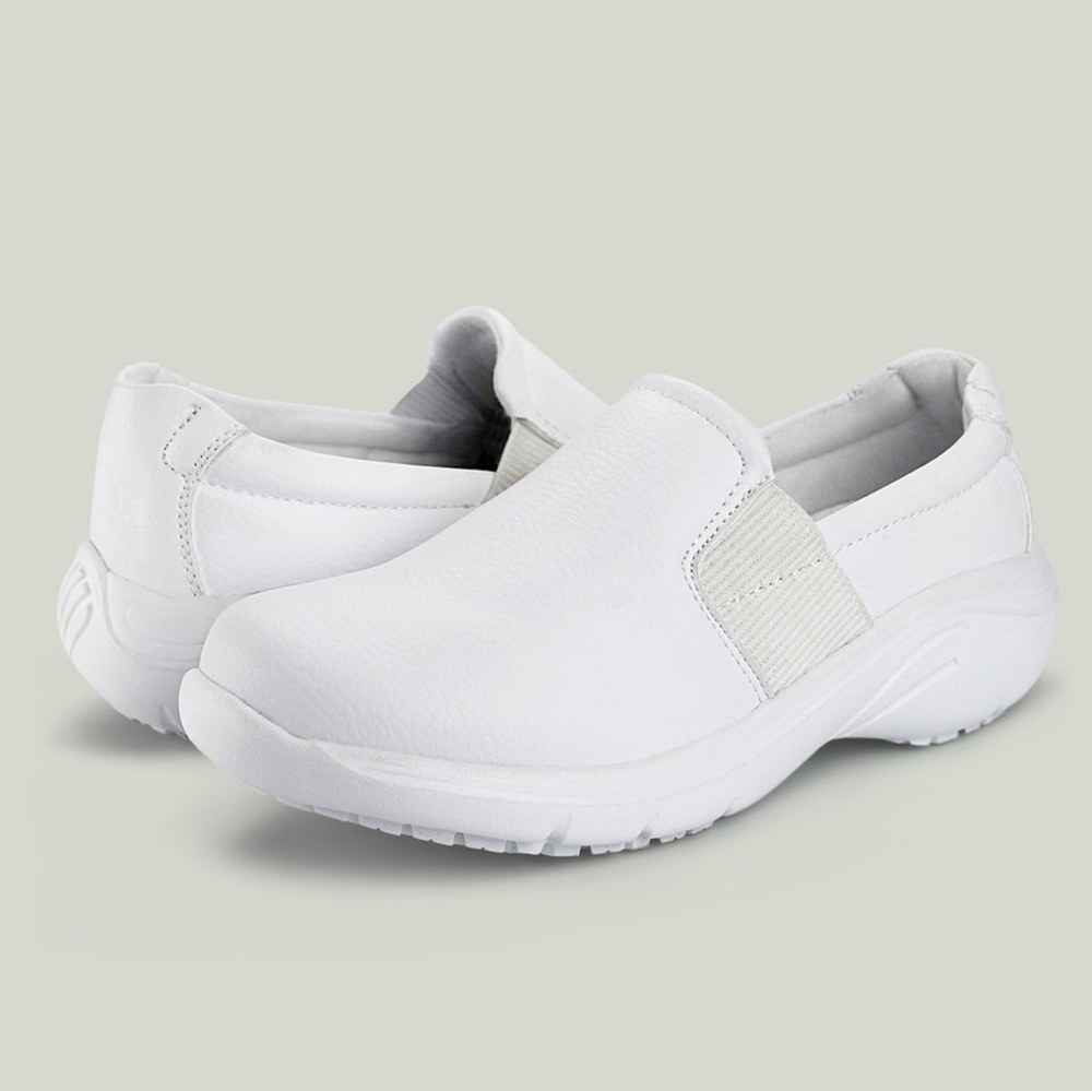 Hawkwell Women's White Annaz Slip-On Mule Nurse Shoes Size 8 GUC